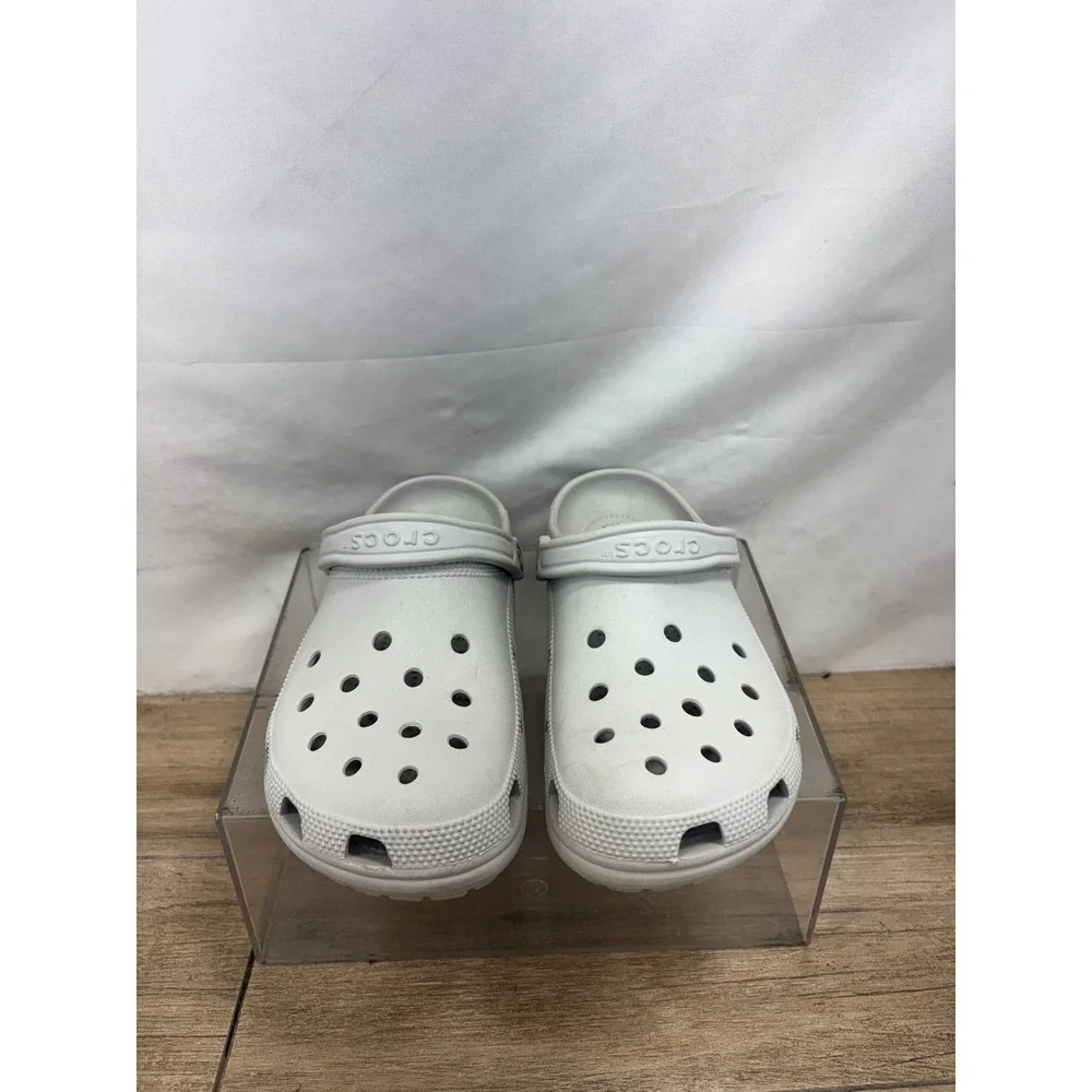 Crocs Classic Clogs Light Grey Mens 9 Womens 11 Slip On Shoes 10001-001